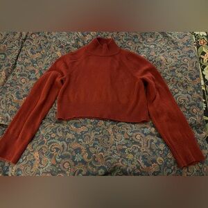 Reformation Garrett Chianti Red Cashmere Turtleneck Sweater